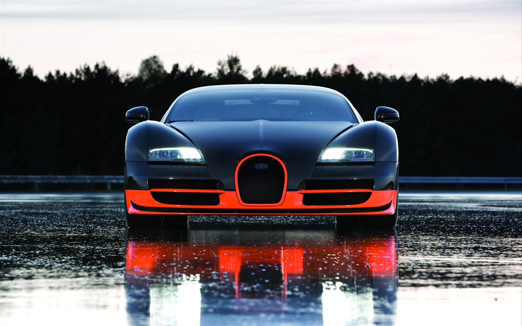 Bugatti Veyron синяя асфальт без смс
