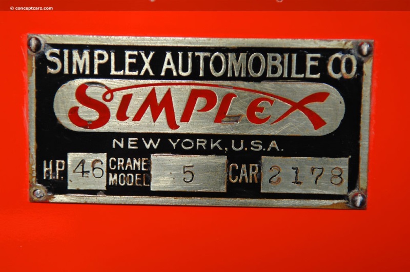 1916 Crane-Simplex Model 5 vehicle information