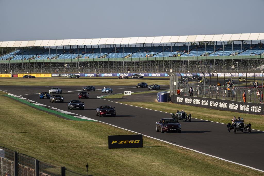 110 Aston Martins take to the British Grand Prix in celebration of iconic brand's 110th anniversary