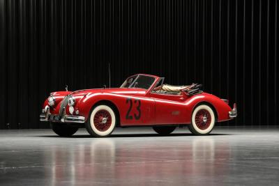 Selling at The Auburn Auction in September, a historic 1956 Jaguar XK140 MC DHC