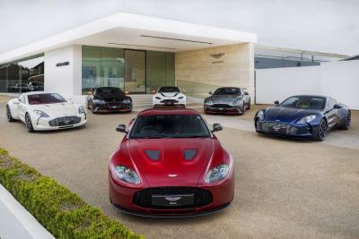Unprecedented collection of exotic Aston Martin sports cars is gathered at Aston Martin Works