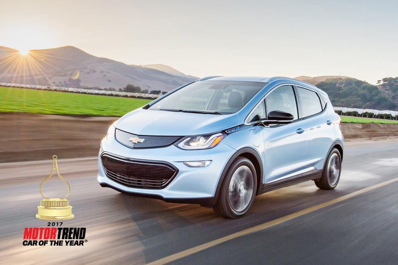 CHEVROLET BOLT EV IS MOTOR TREND CAR OF THE YEAR