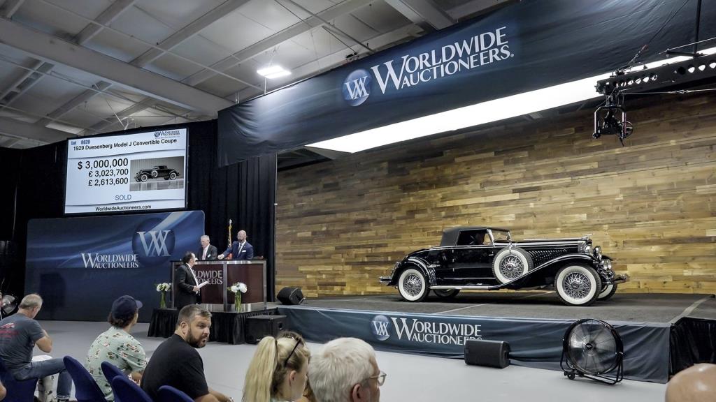 Record crowds, over $25 million sold and a $3.3 million Duesenberg Model J define Worldwide's expanded Labor Day weekend sale at home in Auburn