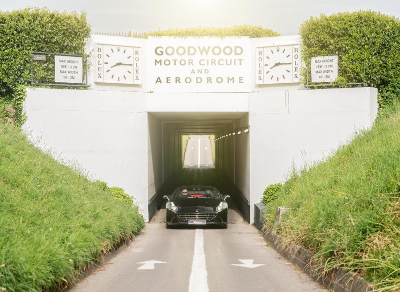 FERRARI CALIFORNIA T HANDLING SPECIALE DELIVERS 'FULL THROTTLE BREAKFAST' TO LORD MARCH AT GOODWOOD