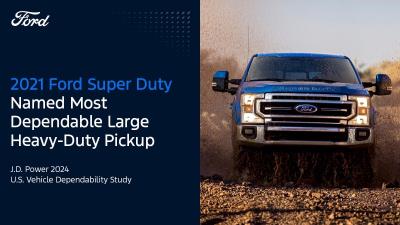 Ford Super Duty honored as America's most dependable large heavy-duty pickup by J.D. Power