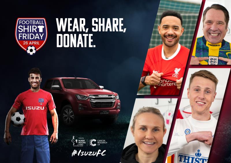 Isuzu teams up with past and present England stars ahead of Football Shirt Friday