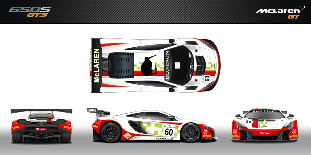 McLAREN 650S GT3 TO SPORT TRIBUTE LIVERY AT 2016 TOTAL 24 HOURS OF SPA