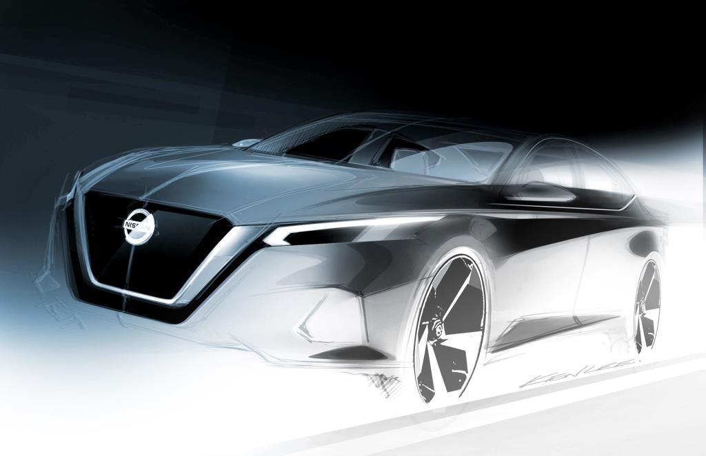 Design Sketch Of The All-New Nissan Altima Revealed Before Its Global Debut At The 2018 New York International Auto Show