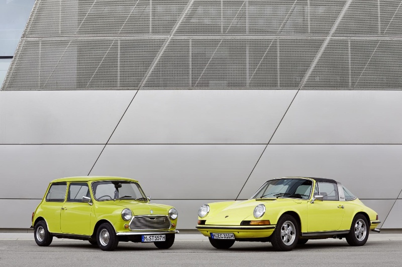 Forever Young: The Classic Mini Congratulates The Porsche 911 On Its 50Th Birthday.