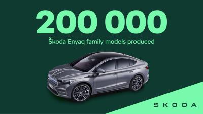 Škoda's Enyaq family surpasses 200,000 production milestone