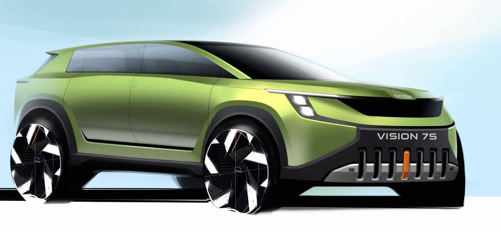 ŠKODA releases first exterior sketches of VISION 7S