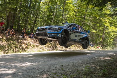 Subaru Driver Travis Pastrana Wins Dramatic New England Forest Rally