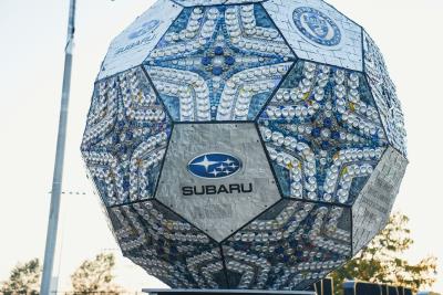 Subaru and Philadelphia Union reveal larger-than-life soccer ball sculpture to celebrate recycling milestone