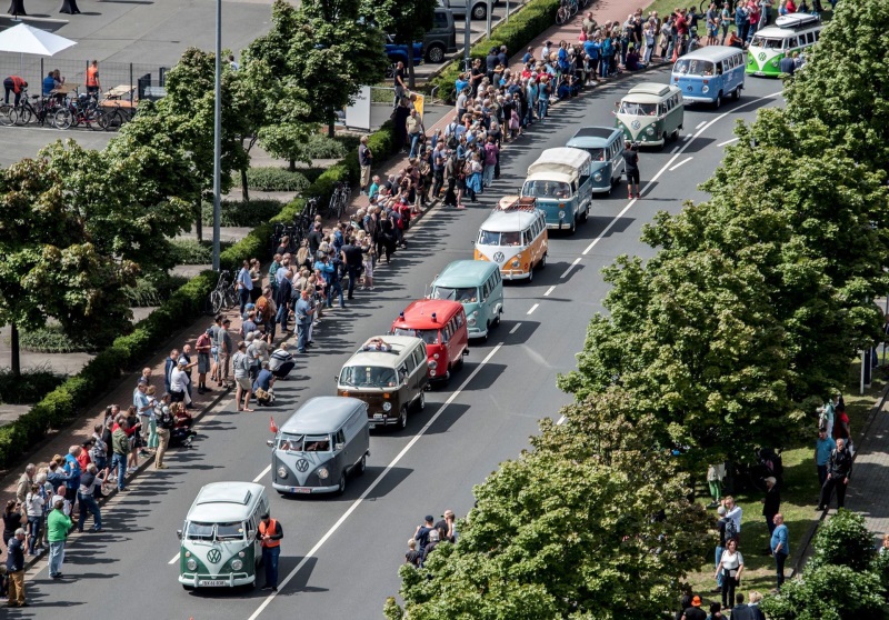 Fans Celebrate VW Bus Party On The Factory Grounds In Hannover